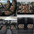 thumbnail image 2 of Yuyamidu Brown Aztec Horse Car Seat Cover Full Set of 15 Brown Car Floor Mats with Steering Wheel Cover Seatbelt Pads Handbrake Cover Set Coasters, 2 of 6