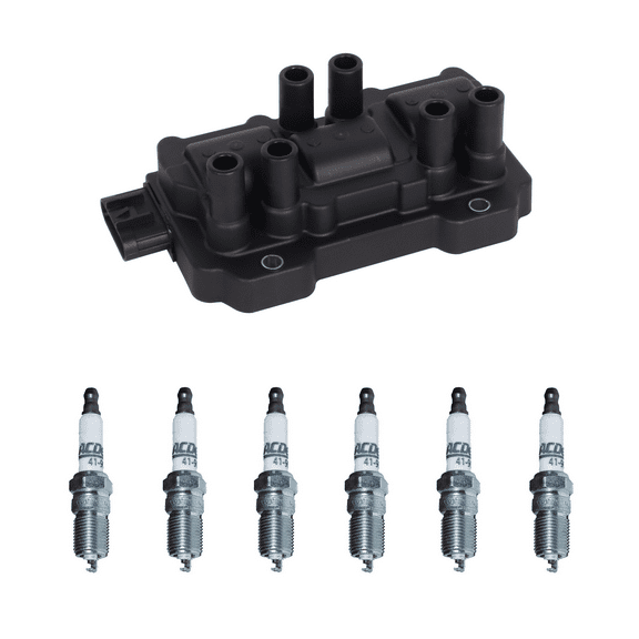 ISA Ignition Coil and 6 ACDelco Platinum Spark Plugs Compatible with 2004-2014 Chevrolet Silverado 1500 4.3L V6 Replacement for UF434