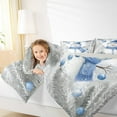 thumbnail image 4 of Manfei Cute Xmas Snowmen Queen Comforter Set,Merry Christmas Bedding Sets,Blue Sliver Bedding Comforter Set,Ultra Soft Home Decor Reversible,3 Pieces, 4 of 8