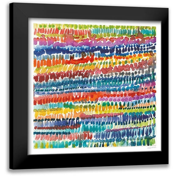Warrick, Cheryl 12x12 Black Modern Framed Museum Art Print Titled - Colorful Patterns III