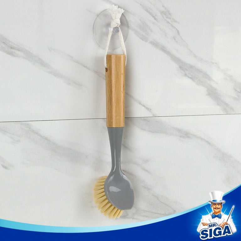 MR.SIGA Dish Brush with Built-In Scraper, 2-Pack photo 2
