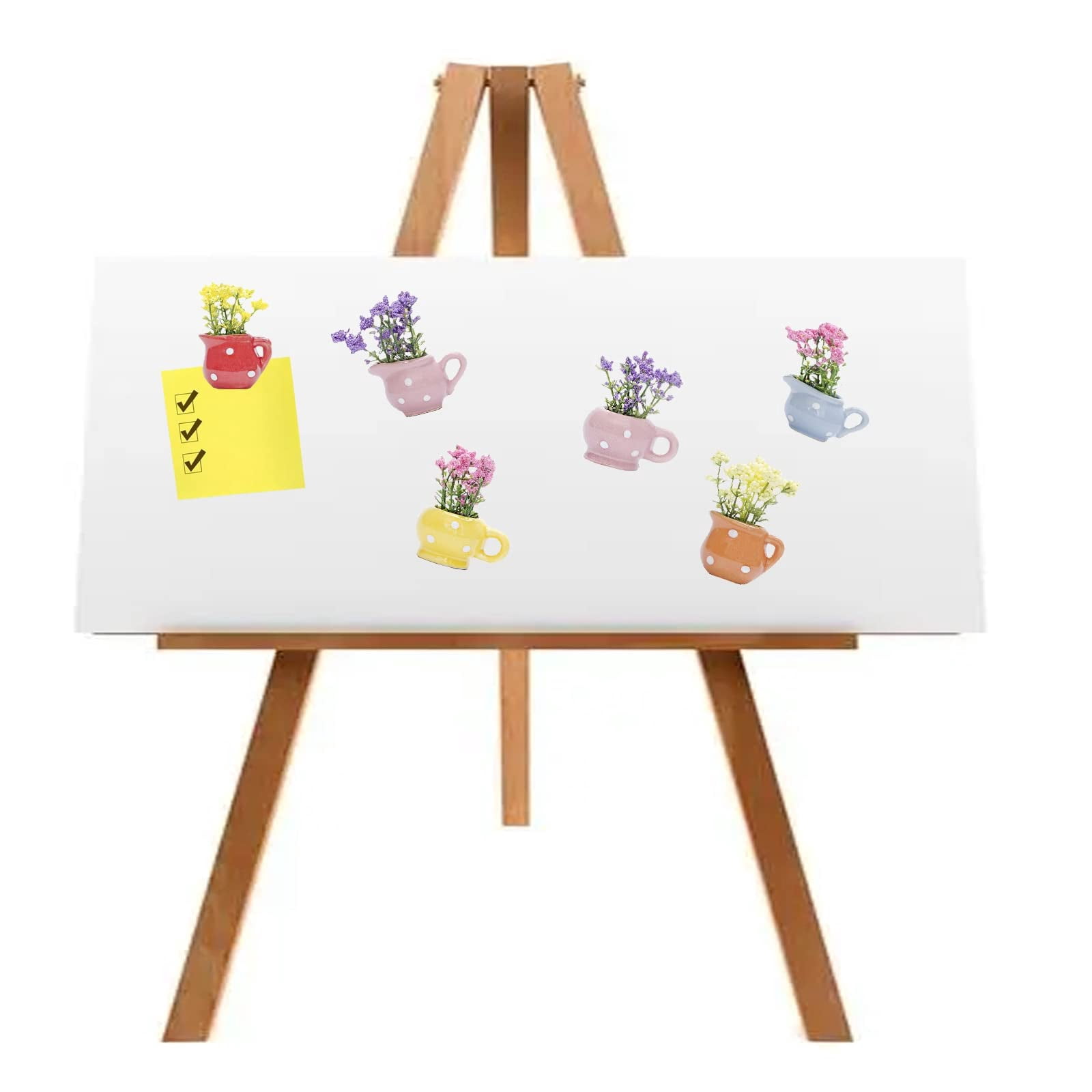 6Pcs Cute Mini Magnetic Vase for Fridge, Decorative Plant Fridge Magnets, Funny 3D Ceramic Refrigerator Magnets, Cute Fridge Decor, Decoration for Home, Kitchen, Office, Locker, Whiteboard