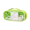 thumbnail image 2 of PoyoKee Cute Pencil Case, Transparent Large Capacity Oxford Pencil Pouch, 3-Compartments Pen Bag with Zipper, Desk Organizer for Women Men, Green, 2 of 6