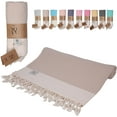 thumbnail image 7 of Nova Luxury Linen Quick Dry Turkish Beach Towels 100% Organic Cotton, Beige, 7 of 7