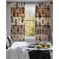 thumbnail image 3 of Brown Beige Sheer Curtains 39 Inch Length 2 Panels Set for Living Room/Bedroom, Rustic Farmhouse Dog Paw Vintage Kitchen Curtains Grommet Semi-Sheer Curtains Drapes Window Treatments 27.5"x39"x2, 3 of 7