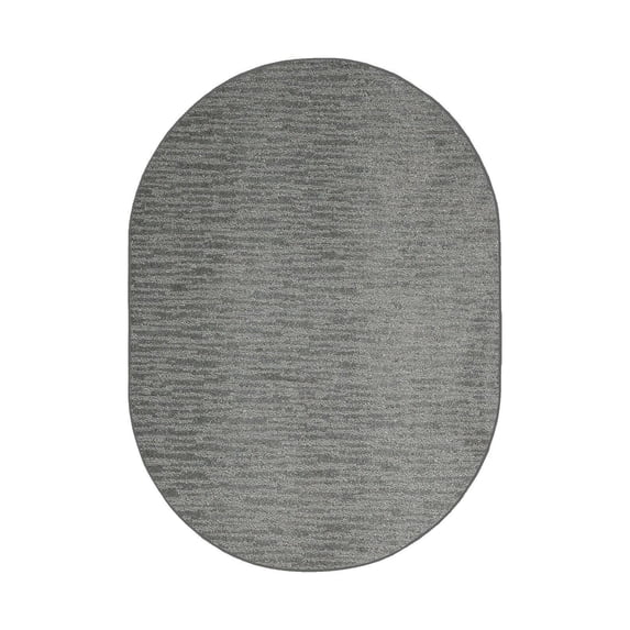 Furnish My Place Abstract Contemporary Stripes Modern Plush Two Tone High Low Pattern Rug Carpet| Pet & Kids Friendly| Events Wedding | Made in USA - Easy Fit Light Grey, 8' x 10' Oval Area Rug