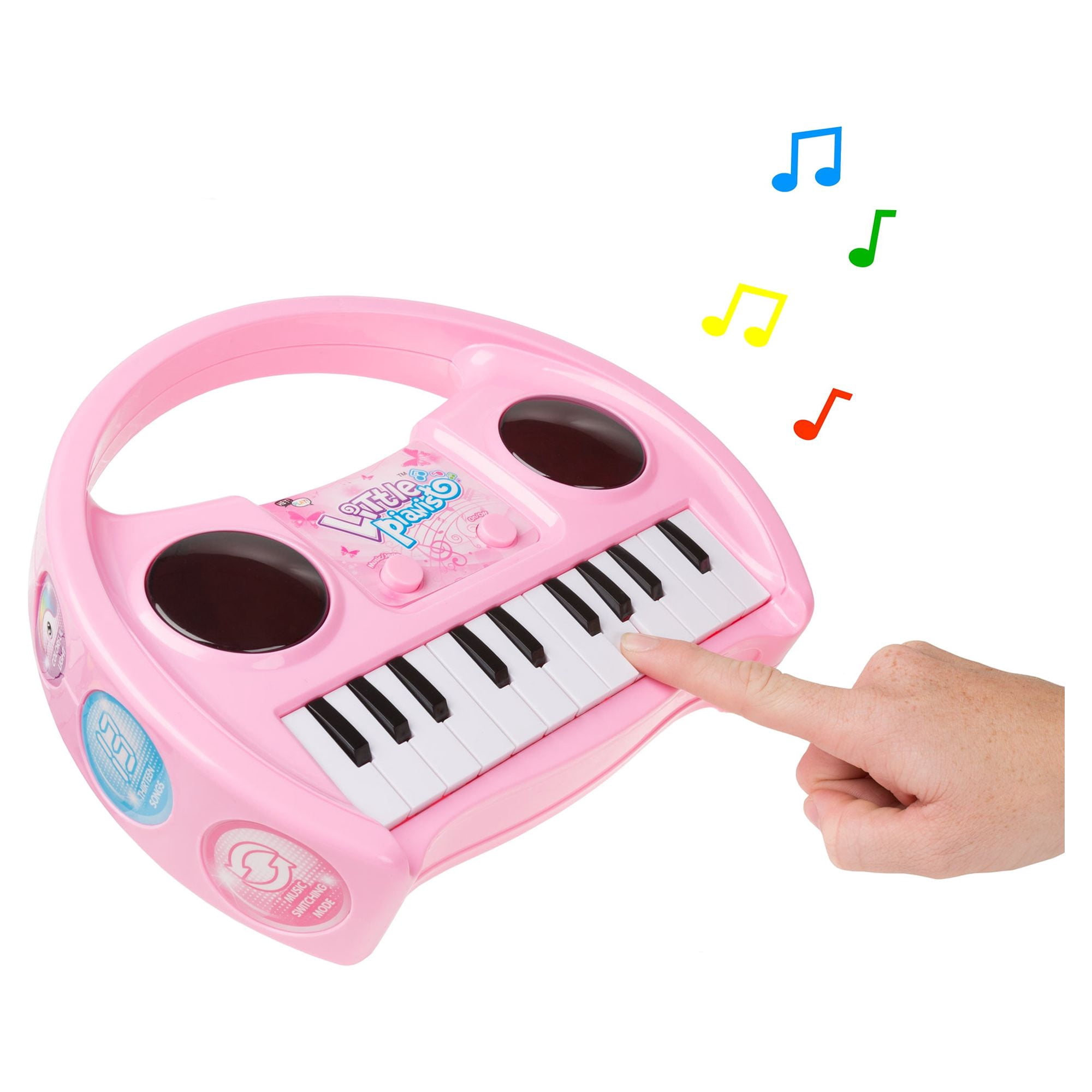 Hey Play Kids Karaoke Machine with Microphone and Musical Keyboard (Pink)