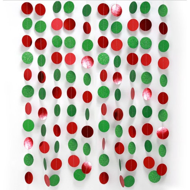 Guirnalda De Puntos Circulares Rojos Y Verdes, Decoraciones De Fiesta De Navidad, Decoraciones De Navidad Grinch Jormftte WMZY-730