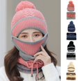 thumbnail image 4 of Women Ladies Winter Woolen Hat Protection Thermal Ear Warmer Snood Scarf Cap US, 4 of 10