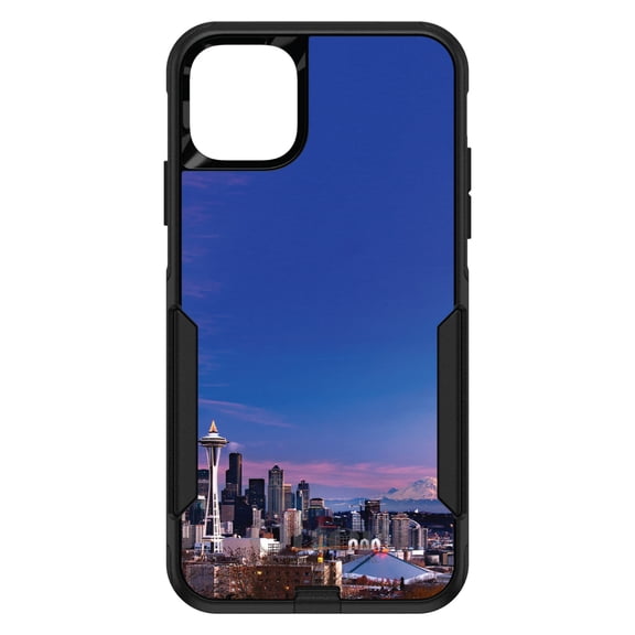 DistinctInk OtterBox Commuter Custom Case for Apple iPhone 15 (6.1" Screen) - Show Your Love of Seattle - Raised Bezel Screen Guard