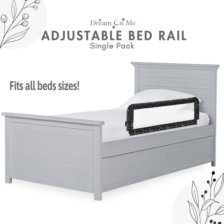 Dream On Me Adjustable Mesh Bed Rail Black White