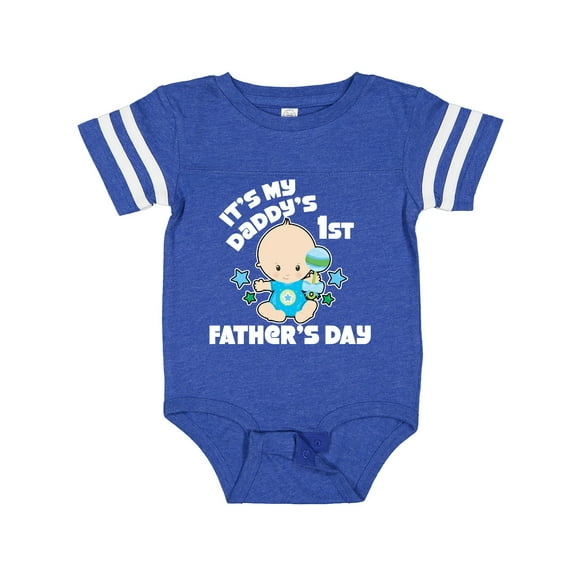 Inktastic Its My Daddys 1st Fathers Day with Baby and Stars Boys or Girls Baby Bodysuit