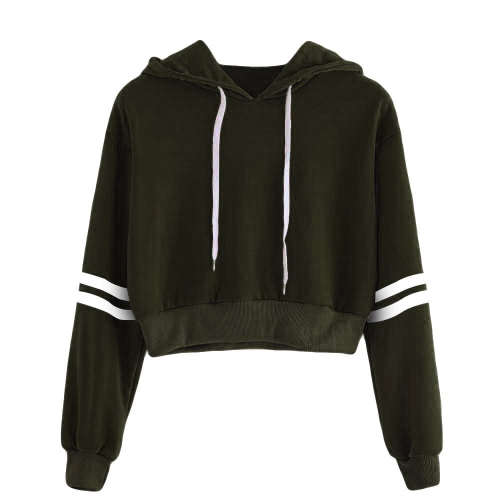 drawstring crop hoodie