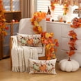 thumbnail image 3 of Fall Pillow Covers 12x20 Inch Fall Thanksgiving Orange White Green Pumpkin Maple Leaf Lumbar Pillow Covers Polyester Fall Decoration for Home Couch, 3 of 6