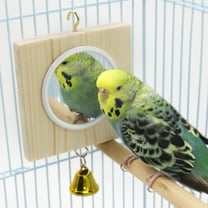 WHAMVOX Hanging  Bird Mirror Household Cockatiel Toy Suspending Parakeet Toy Bird Supply with Bell