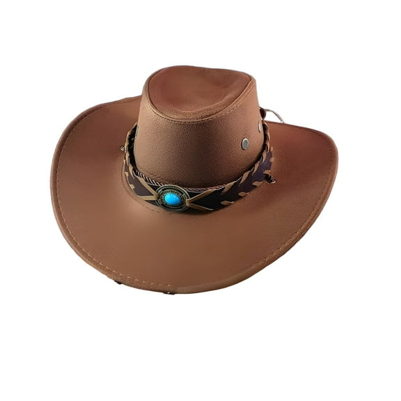 TELOLY Womens Hats,Classic Cowboy Style Mens Hat,Long-Lasting Sun Protection Cowboy Hats for Women,Khaki