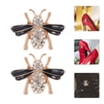 thumbnail image 4 of 2 Pcs Charmes de Chaussures Abeille Mignons Boucles Métalliques Décoratives pour Femmes, 4 of 8