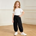 thumbnail image 3 of FRSASU Kids Quick Dry Parachute Pants Full Length Elastic Waist Strip Baggy Sports Hiking Trousers with Pockets Black, 3 of 7