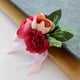 thumbnail image 3 of Broche de flores para novios, ramillete de rosas de té, decoración para fiestas Rojo brillante, 3 of 7
