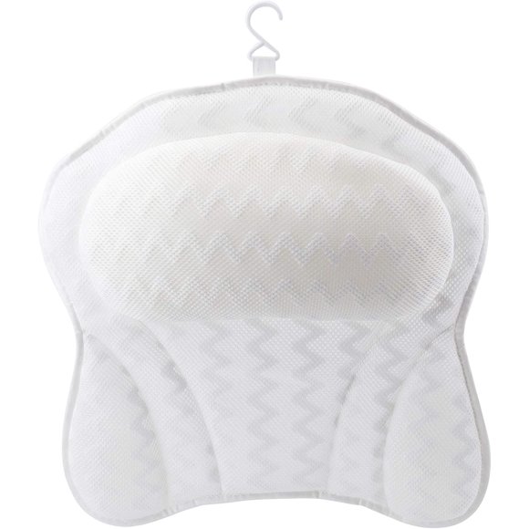 LAICAIW 3D Mesh Bath Pillow for Bathtub, Luxury Ergonomic Spa Bathtub Pillow with 6 Strong Suction Cups, Relax Neck, Head, Shoulder and Back Support