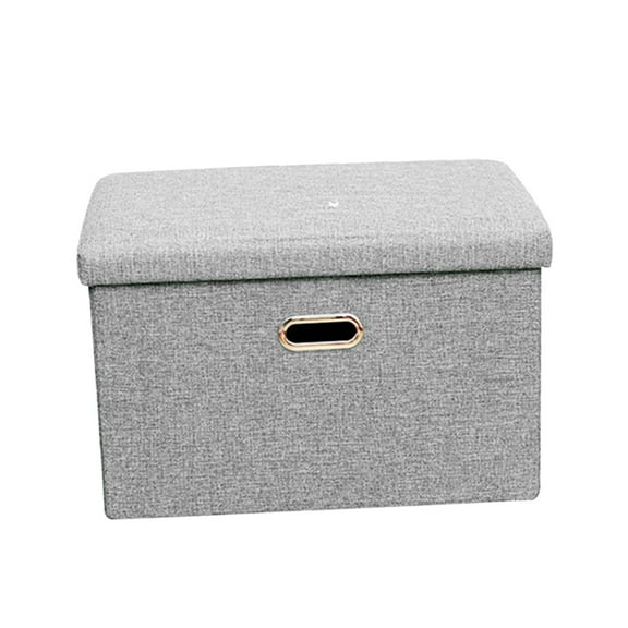 Collapsible Footstool Storage Ottoman Toy Small Coffee Table Furniture Space Gray