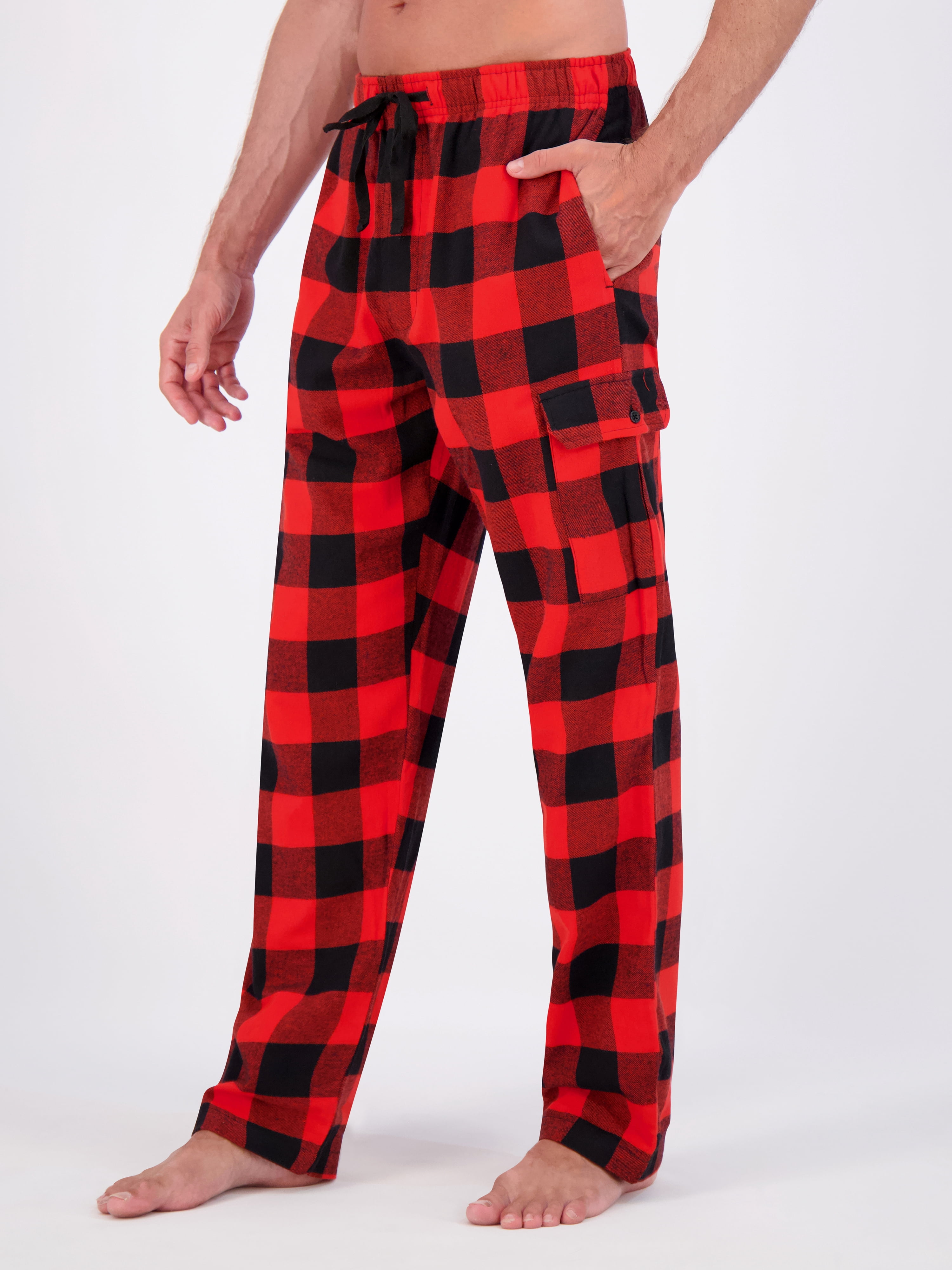 Hanes Men's Flannel Lounge Pajama Pants with Cargo Pockets, Sizes S-XL