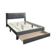 thumbnail image 5 of Tcbosik Upholstered Platform Bed with Storage, Queen Size Bed Frame with Drawer, Mattress Foundation with Wooden Slats Support, Charcoal, 5 of 7