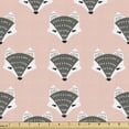 thumbnail image 1 of Animal Fabric by the Yard, Ornamental Cartoon Pastel Drawn Fox Heads Feminine Illustration, Decorative Upholstery Fabric for Chairs & Home Accents, Blush Dark Sepia White by Ambesonne, 1 of 5