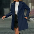 thumbnail image 5 of qucoqpe Womens Trench Coat Double Breasted Mid-Length Peacoat Jackets, 5 of 6