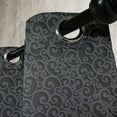 thumbnail image 4 of Ambesonne Dark Grey Grommet Curtain, Royal Floral Curls, 50" x 63", Dark Grey, 4 of 6