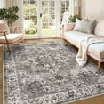 thumbnail image 2 of Hasoo 5' x 7' Area Rug for Living Room Boho Vintage Rug Non Slip Throw Rugs Floral Bedroom Rug, Brown, 2 of 6