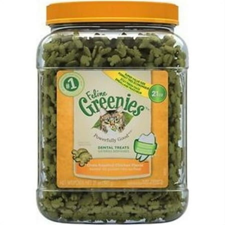 Greenies Feline Dental Treats Oven Roasted Chicken Flavor, 21 oz