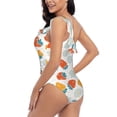 thumbnail image 4 of Picia Floral Strawberr Pattern Women's One Piece Swimsuits,One Shoulder Swimwear Asymmetric ,Ruffle Monokinis Bathing Suits,High Waisted Flattering Bathing Suits-Medium, 4 of 8