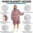 thumbnail image 5 of Wearable Oversized Blanket,Red and Black Christmas Love Pattern Wearable Blanket Hoodie for Adults,Cozy Hooded Blankets with Super Pockets,Super Warm Fuzzy Pullover for Women & Men, 5 of 6