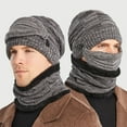 thumbnail image 3 of Airle 3Pcs/Set Warm Three Piece Set Knitting Ultra Soft Windproof Winter Face Cover Hat Scarf Set for Riding, 3 of 8
