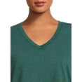 thumbnail image 4 of Terra & Sky Women's Plus Size Mixed Media V-Neck Eyelet Top, 4 of 5