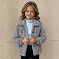 thumbnail image 6 of Cethrio Girls Fleece Jacket, Long Sleeve Warm Collared Button Front Winter Outerwear Size 11-12 Years Gray, 6 of 6