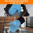 thumbnail image 4 of Guantes de silicona para horno Guantes de horno resistentes al calor Guantes de horno resistentes Guantes de cocina suaves con forro de algodón de silicona Guantes de cocina y de cocina impermeables, 4 of 5
