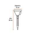 thumbnail image 3 of Embudo plástico 500 ml cuello flexible con filtro Truper, 3 of 4