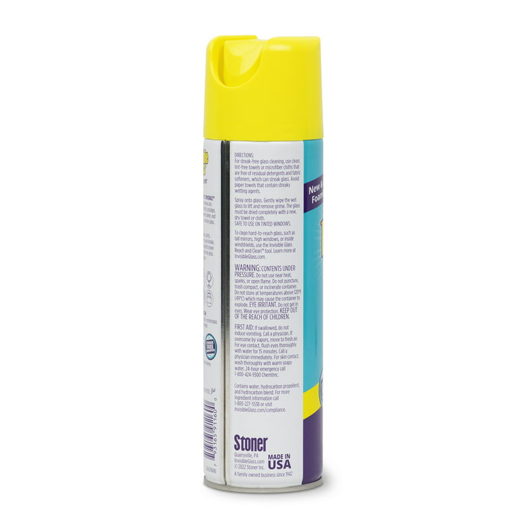 Invisible Glass 91160 Premium Glass and Window Cleaner Aerosol Can Leaves  Glass Streak Free and Residue Free with Improved Foaming Action, Pack of 1  19 Fl Oz (Pack of 1)
