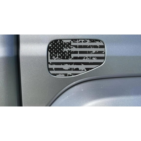 AnyStickerYouWant - Distressed American Flag Gas Cap Fuel Door Vinyl Decal Compatible with and Fits Jeep Gladiator