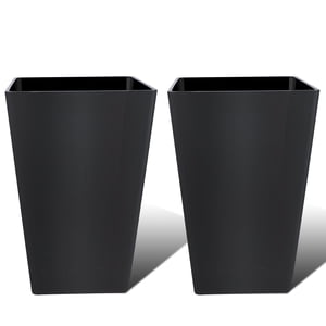 Foukus Tall Outdoor Planters Set of 2 Black 18.3 In