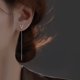 thumbnail image 1 of Pendientes con letras en forma de línea para mujer, de plata de ley, modernos, con piercings en la oreja, sencillos, estilo frío, 1 of 6