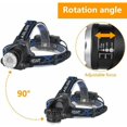 thumbnail image 2 of Potente Linterna Frontal LED Linterna Recargable 3 Modos Linterna Frontal Ajustable Linterna Frontal LED con Cable USB y 2 x 8650 Baterías para Pesca Ciclismo Senderismo Correr Camping esquí esquí Gafas de esquí, 2 of 5