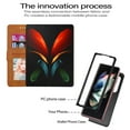 thumbnail image 6 of Samsung Galaxy Z Fold 3 5G Case 2021, Z Fold 3 Cover Wallet Design for Galaxy Z Fold3, PU Leather Wrist Lanyard Strap Magnetic Flap Luxury Business Phone Protective Shell Case, Brown, 6 of 8