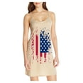 thumbnail image 2 of OAVQHLG3B Womens Dresses Sun Dresses Women Summer Casual 4th of July Outfits American flag Slim A-Line V-Neck ing Sleeveless Sling Skirt Dress, 2 of 4