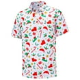 thumbnail image 2 of Mens Christmas Shirts Funny Performance Wicking Athletic Short Sleeve Mens Knit Polo,White,3XL, 2 of 9