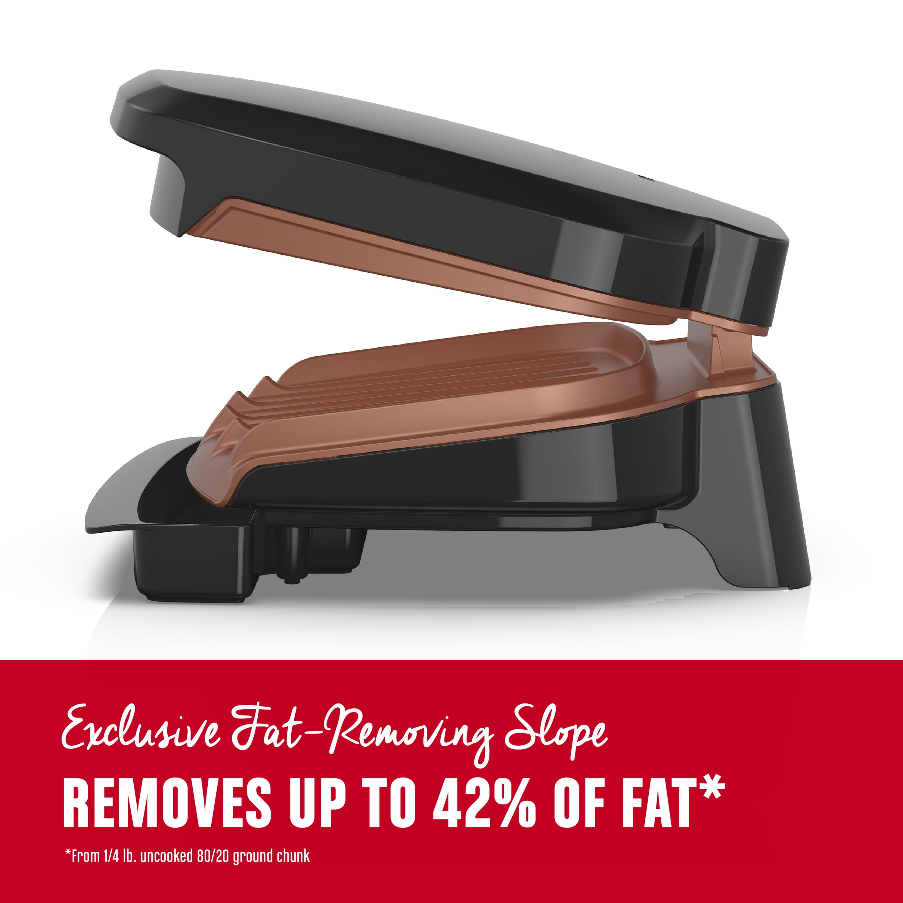 5-Serving Classic Plate Electric Indoor Grill and Panini Press - Black with  Copper Plates