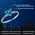 thumbnail image 2 of Gem Stone King 14K White Gold London Blue Topaz Solitaire Engagement Ring for Women | 0.55 Cttw | Heart Shape 5MM | Gemstone November Birthstone | Size 5, 2 of 6