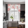 thumbnail image 4 of Red Coastal Shells Kitchen Curtains Swag Valance for Windows/Bathroom/Cafe, Vintage Nautical Conch Coral Starfish Rod Pocket Drape Panel Swag Curtain Valance for Bedroom/Living Room 55''x36'', 4 of 6